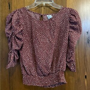 Paper Crane Rust Polka Dot Blouse